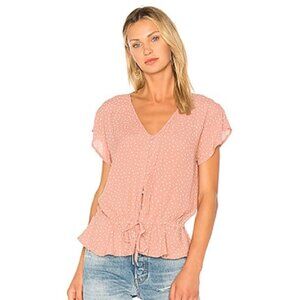 NWOT Rails Rosewood Hearts Blouse Top Pink Size XS
